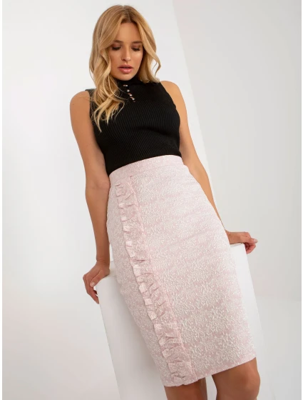 Sukňa LK SD 506633.11 svetlo ružová