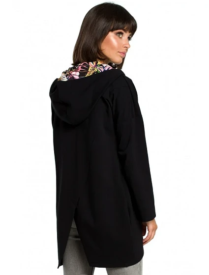 model 15098459 Mikina na zip Oversized černá - BeWear