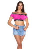 Sexy Off-Shoulder Cropped Top  LOVE