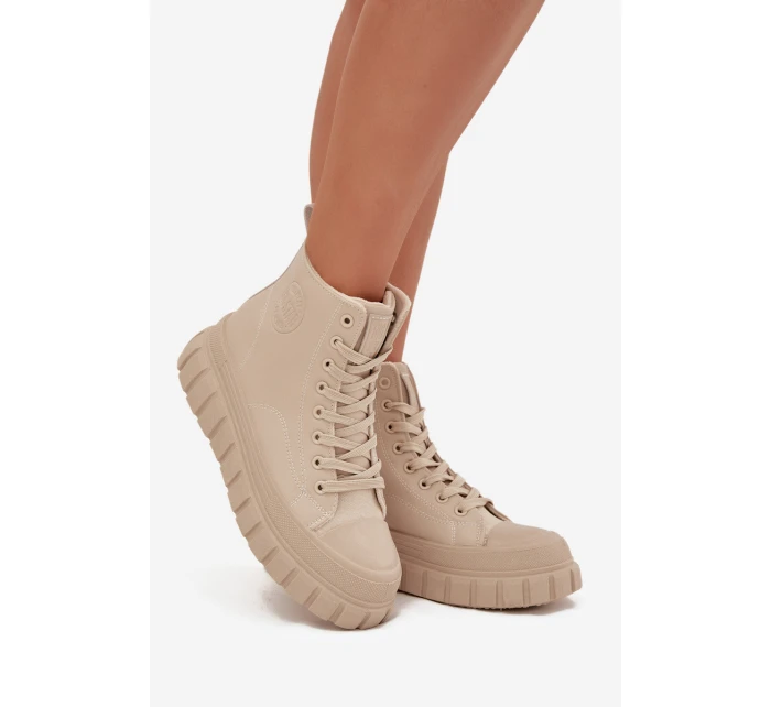 Dámské zateplené kotníkové tenisky na platformě model 21789257 Světle béžová - Big Star