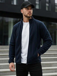 Pánska mikina na zips s kapucňou tmavomodrá FashionStreet BX4775