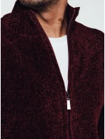 Pánsky bordový sveter bez gombíkov FashionStreet WX2233