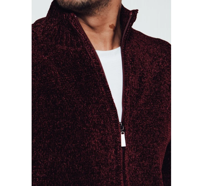 Pánsky bordový sveter bez gombíkov FashionStreet WX2233