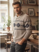 Pánsky béžový sveter FashionStreet WX2269