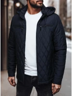 Pánská prošívaná bunda s kapucí tmavě modrá Dstreet model 21982972 - FashionStreet