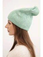 Dámská zimní čepice z vlny s dvojitým lemem oranžová model 21876043 - K-Fashion