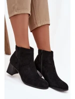 Dámské kotníkové boty na podpatku Eko semiš Černé Marilou Dámské kotníkové boty na podpatku Eko semiš Černé Marilou