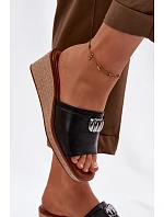 Dámské pantofle na platformě s   Černé model 22101421 - SERGIO LEONE