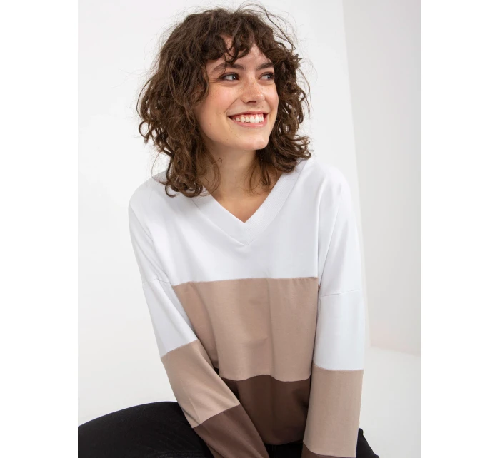 Mikina RV BL 8328.65P bielo-hnedá