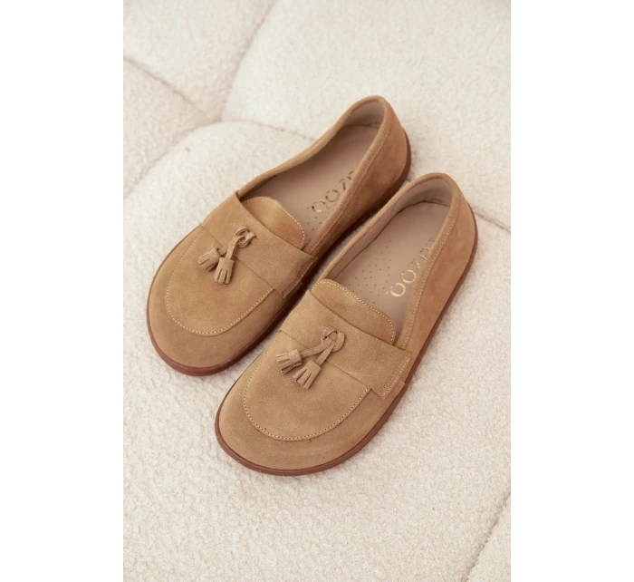 Dámske mokasíny Barefoot 322 Beige - Zazoo