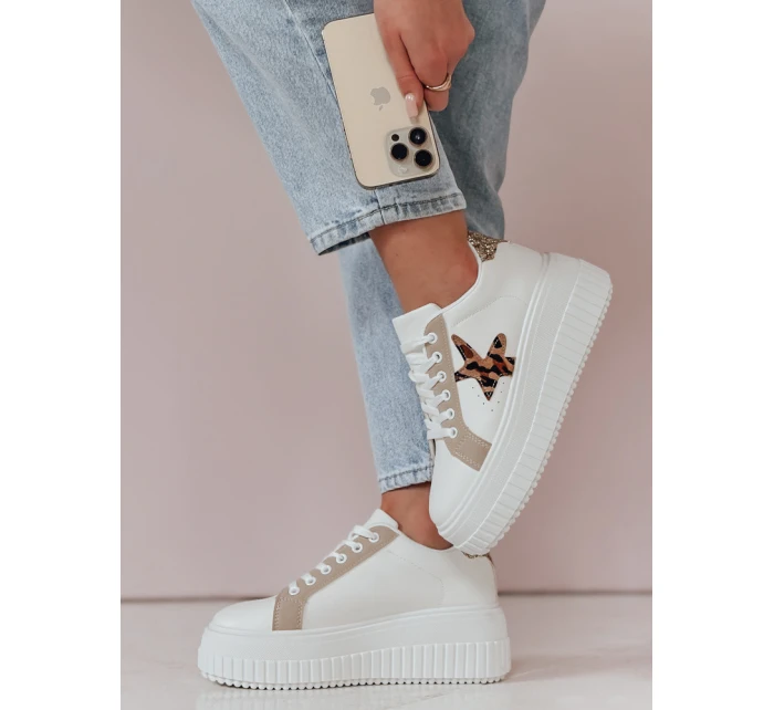 Dámské tenisky na platformě beige Dstreet model 21987653 - FashionStreet