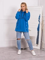 Zateplená mikina s nevädzovo modrými patentkami