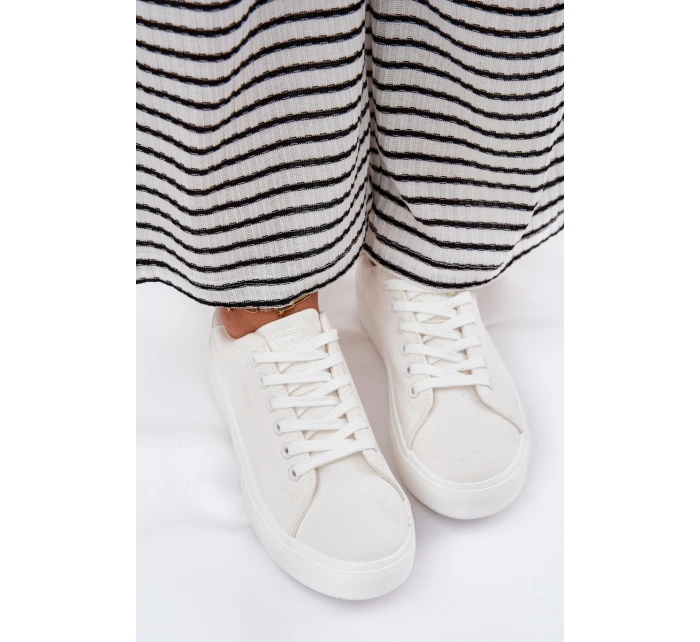 Materiałowe Trampki Damskie Na Platformie Big Star RR274463 Białe