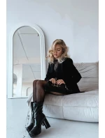 Lakierowane Botki Damskie Na Platformie I Słupkowym Obcasie Czarne Calvessa Lakierowane Botki Damskie Na Platformie I Słupkowym Obcasie Czarne Calvessa