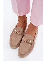 Dámské mokasíny béžové s přezkou Belinae