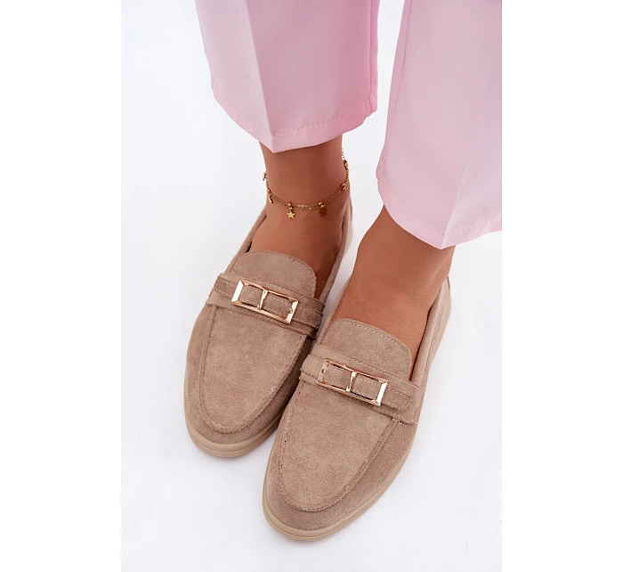 Dámské mokasíny béžové s přezkou Belinae