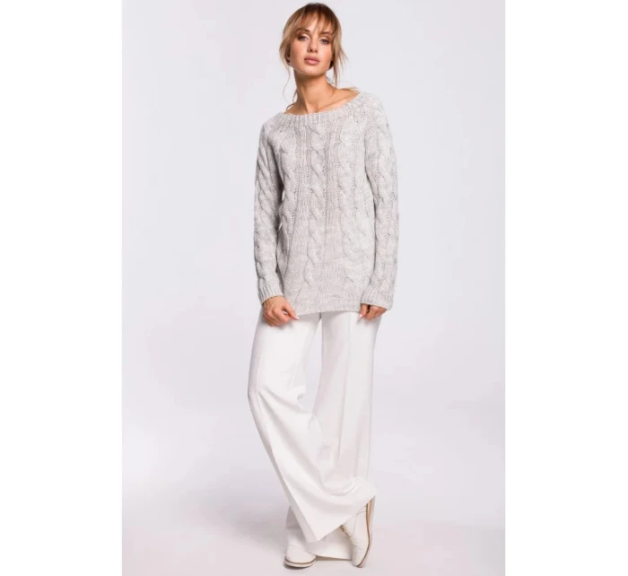 Svetr s výstřihem  šedý  model 21207530 - Moe