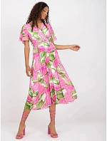 Dámske šaty DHJ SK 11331 2.32 pink-green - FPrice Dámske šaty DHJ SK 11331 2.32 pink-green - FPrice