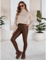 Dámske čokoládové voskované nohavice VALENTIS FashionStreet UY1559 Dámske čokoládové voskované nohavice VALENTIS FashionStreet UY1559