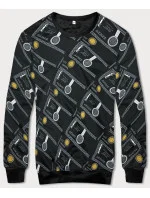 Čierna pánska mikina s potlačou (8B1110-3)