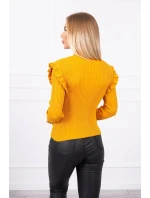 Zodpovedajúca svetrová blúzka s horčicovými gombíkmi