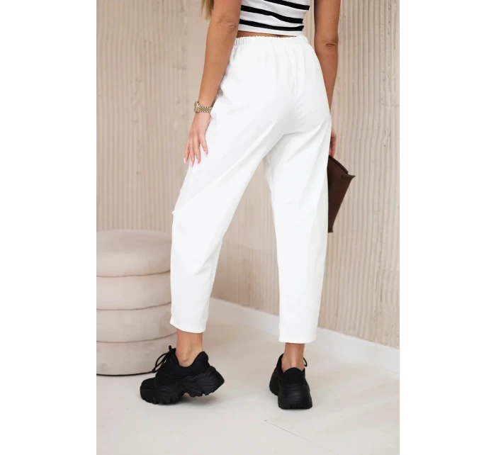 Nohavice s vreckami Summer Punto ecru