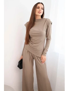 Dámská bavlněná souprava s halenkou a kalhotami model 21731208 střihu fango - K-Fashion