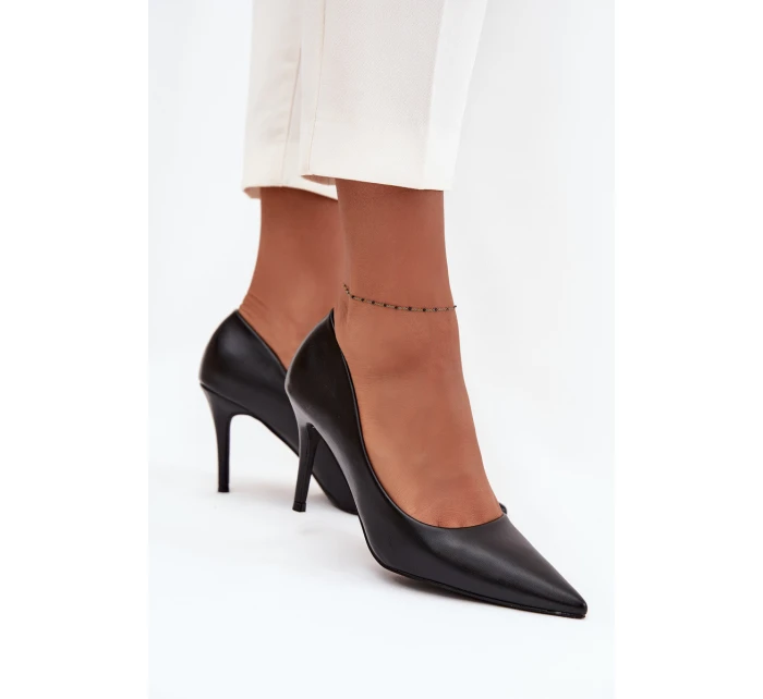 Szpilki Damskie Z Eko Skóry Czarne Sivana