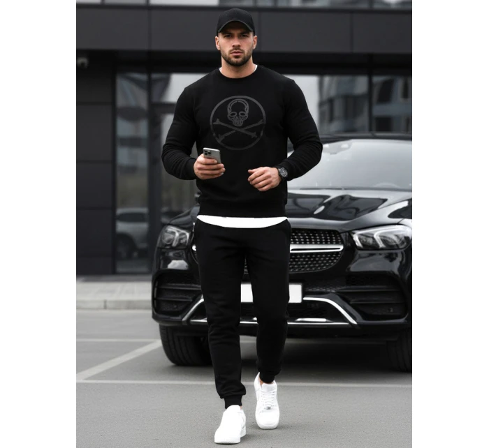 Pánska mikina s potlačou čierna FashionStreet BX5948