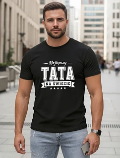 Tshirt męski z nadrukiem dla bawełniany czarny model 22217702 - FashionStreet