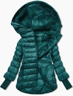 Dámska krátka bunda s pletenými rebrovanými manžetami námornícka (P22/P3-6636-56)