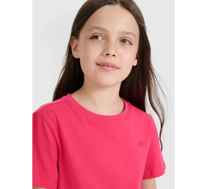 Dievčenské jednofarebné tričko 4F 4FJWSS25TTSHF2177-55S
