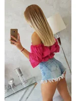 Fuchsiová blůza s pruhy