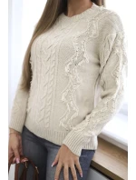 Sveter s pleteninou béžový