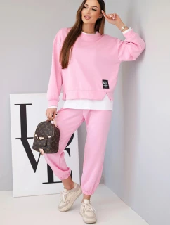 Dámska súprava Butter Color s voľnou mikinou a teplákmi Light Pink