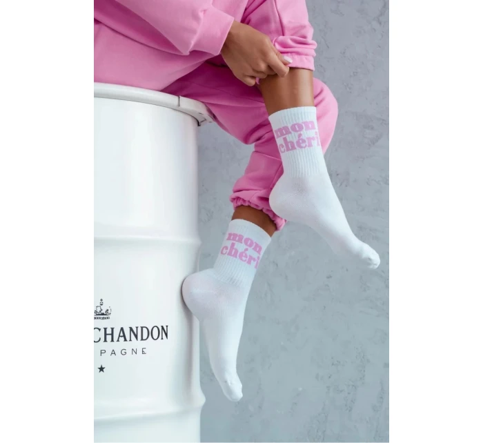 Dámske bavlnené ponožky Mon Chéri - biele