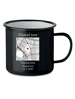 Personalizovaný retro plechový pohár s mapou