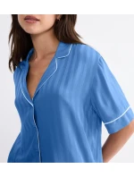 Dámska žakárová košeľa Amourette Boyfriend - CIEL - modrá 005J - TRIUMPH