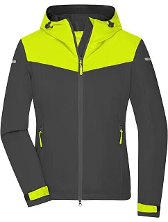 Daiber JN 1179 Dámska outdoorová softshellová bunda 02.1179 carbon/bright yellow/carbon