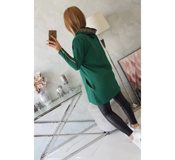 Halenka s ozdobnou stuhou tmavě zelená Halenka s ozdobnou stuhou tmavě zelená