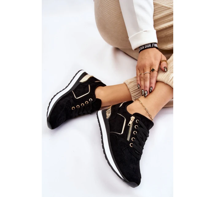 Zamszowe Buty Sportowe Na Platformie Czarne Riverside Zamszowe Buty Sportowe Na Platformie Czarne Riverside