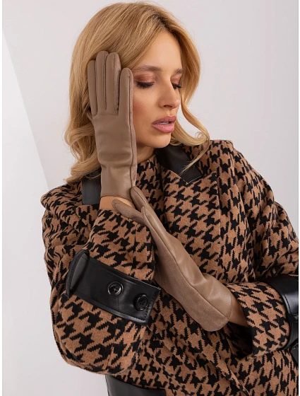 Rękawiczki AT RK model 19367814 ciemny bezowy - FPrice Rękawiczki AT RK model 19367814 ciemny bezowy - FPrice