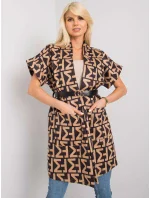 Dámsky kabát DHJ EN 6025B 1.21X čierny a béžový