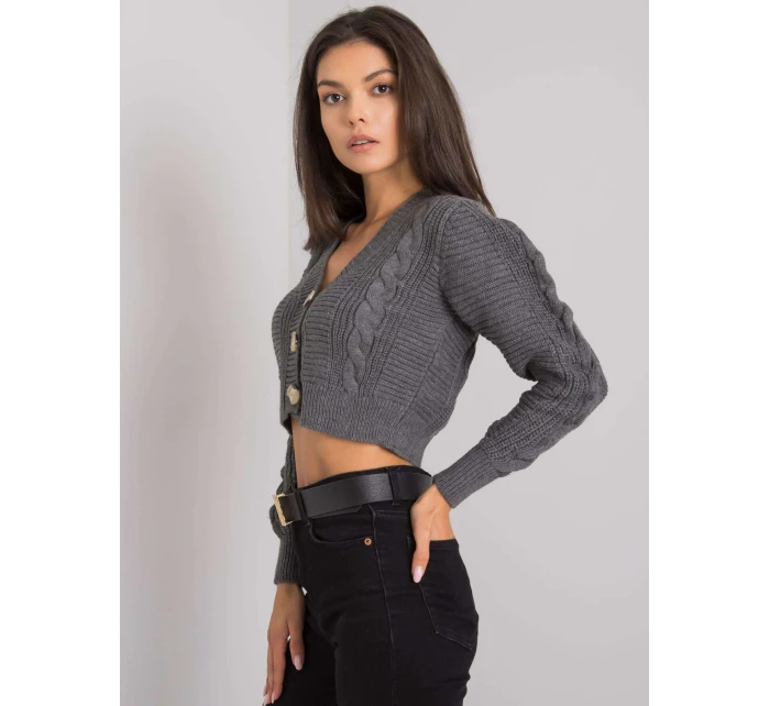 Dámský svetr LC SW model 15826246 tmavě šedý - FPrice Dámský svetr LC SW model 15826246 tmavě šedý - FPrice