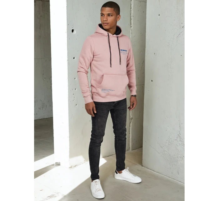 Pánská mikina s kapucí růžová Dstreet model 21976048 - FashionStreet