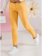 CLARET dámske džínsové nohavice s opaskom žlté FashionStreet UY2454 CLARET dámske džínsové nohavice s opaskom žlté FashionStreet UY2454