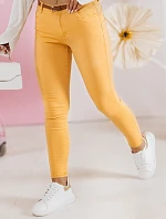 CLARET dámske džínsové nohavice s opaskom žlté FashionStreet UY2454