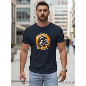 Tshirt męski z nadrukiem granatowy model 22161428 - FashionStreet