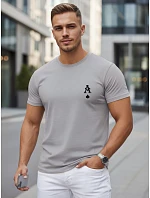 Pánske bavlnené tričko s potlačou AS Pik, sivé, FashionStreet NX5130R
