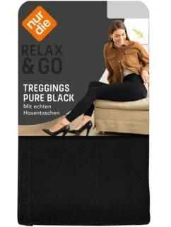 Elegantné dámske legíny NUR DIE TREGGINGS PURE BLACK - NUR DIE - čierne